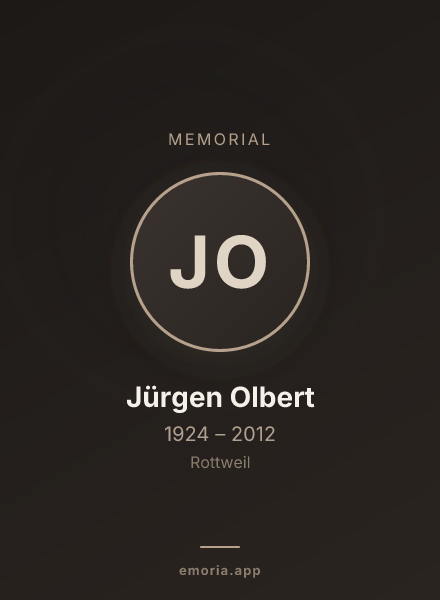 Memorial portrait of Jürgen Olbert