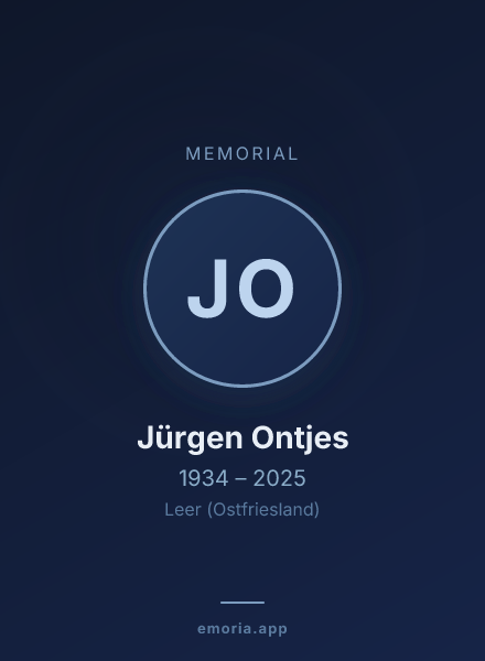 Memorial portrait of Jürgen Ontjes