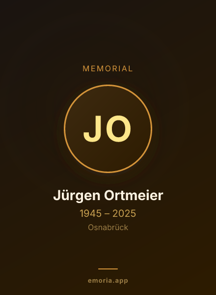 Memorial portrait of Jürgen Ortmeier