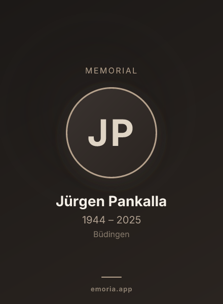 Memorial portrait of Jürgen Pankalla