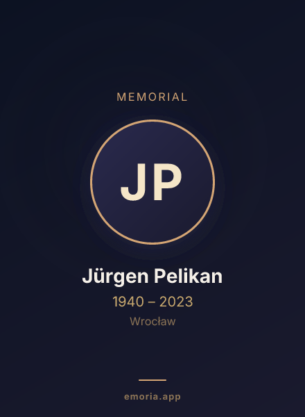 Memorial portrait of Jürgen Pelikan