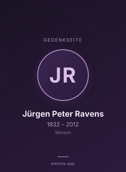 Gedenkportrait von Jürgen Peter Ravens