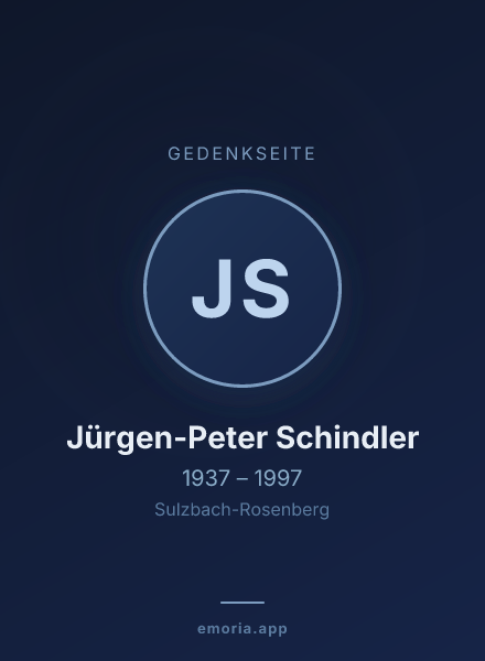 Gedenkportrait von Jürgen-Peter Schindler