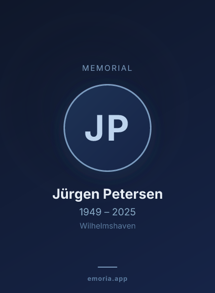 Memorial portrait of Jürgen Petersen