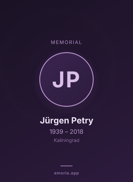 Memorial portrait of Jürgen Petry