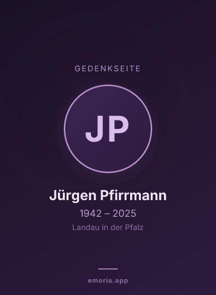 Gedenkportrait von Jürgen Pfirrmann