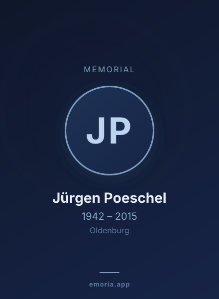 Memorial portrait of Jürgen Poeschel