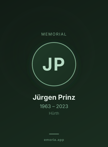 Memorial portrait of Jürgen Prinz