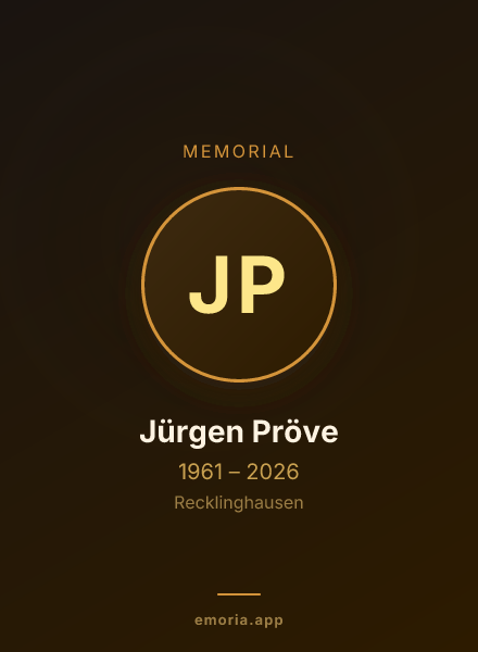 Memorial portrait of Jürgen Pröve