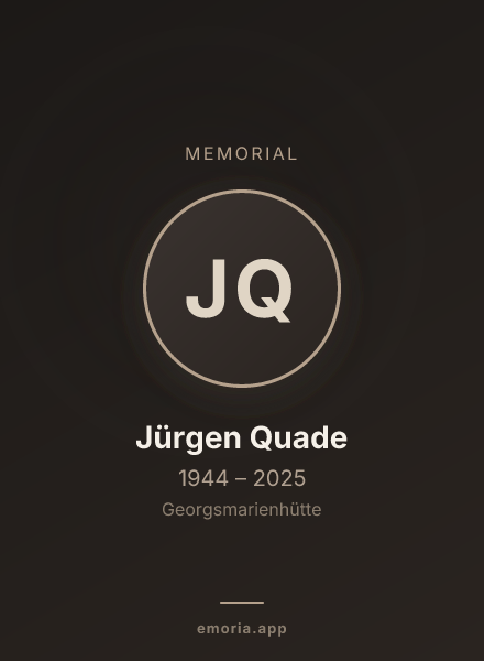 Memorial portrait of Jürgen Quade