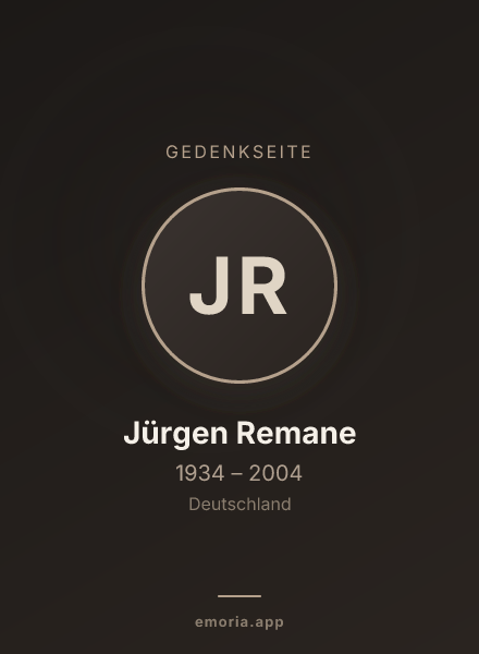 Gedenkportrait von Jürgen Remane