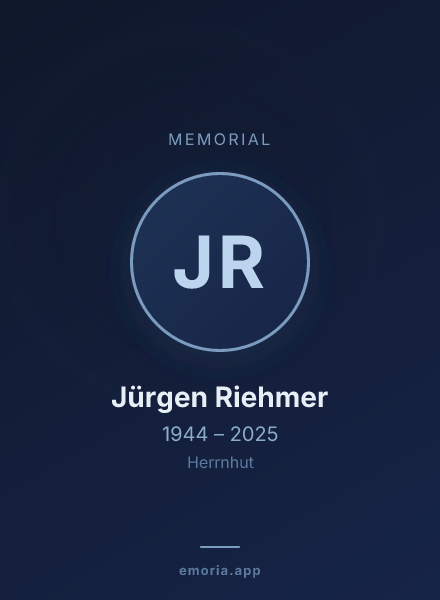 Memorial portrait of Jürgen Riehmer