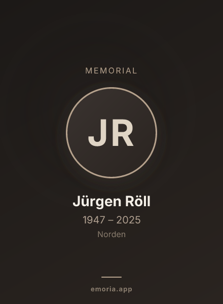 Memorial portrait of Jürgen Röll