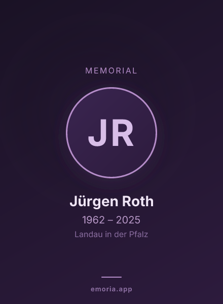 Memorial portrait of Jürgen Roth