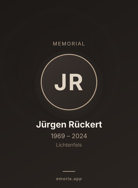 Memorial portrait of Jürgen Rückert