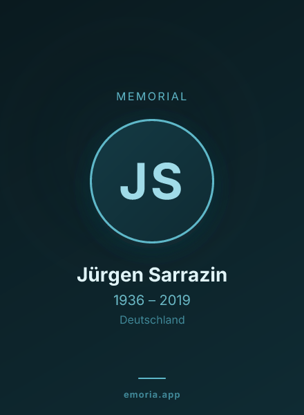 Memorial portrait of Jürgen Sarrazin