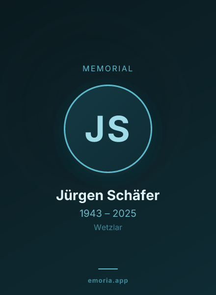 Memorial portrait of Jürgen Schäfer