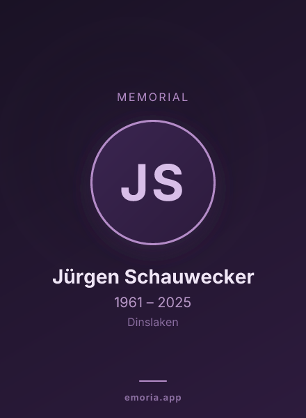 Memorial portrait of Jürgen Schauwecker