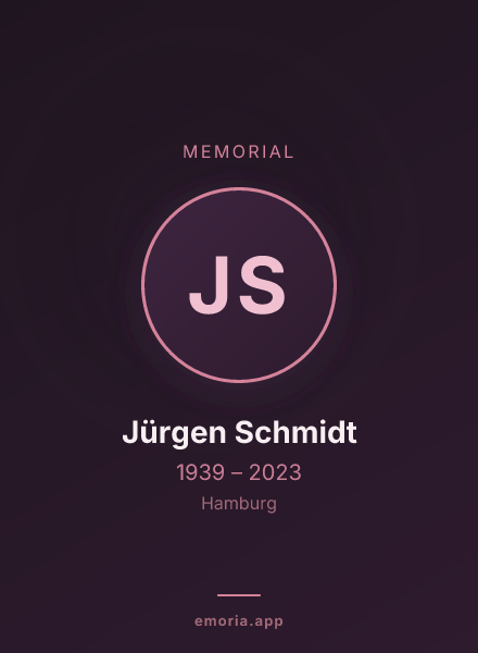 Memorial portrait of Jürgen Schmidt