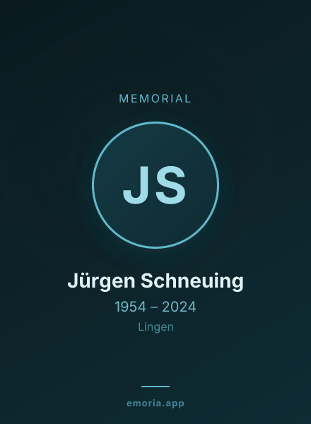 Memorial portrait of Jürgen Schneuing