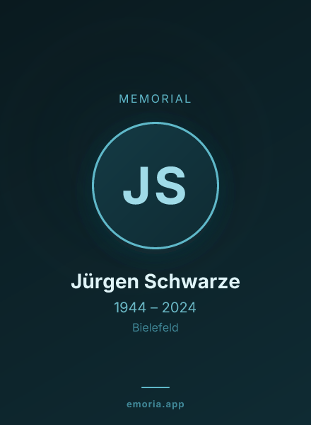 Memorial portrait of Jürgen Schwarze