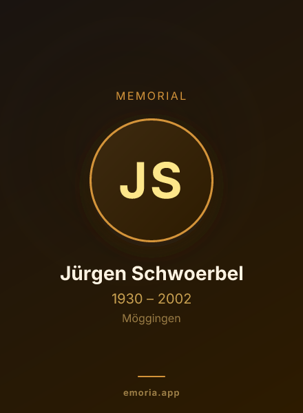 Memorial portrait of Jürgen Schwoerbel