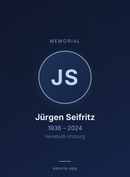 Memorial portrait of Jürgen Seifritz