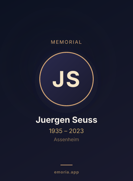 Memorial portrait of Juergen Seuss