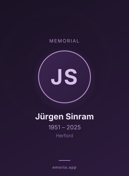 Memorial portrait of Jürgen Sinram