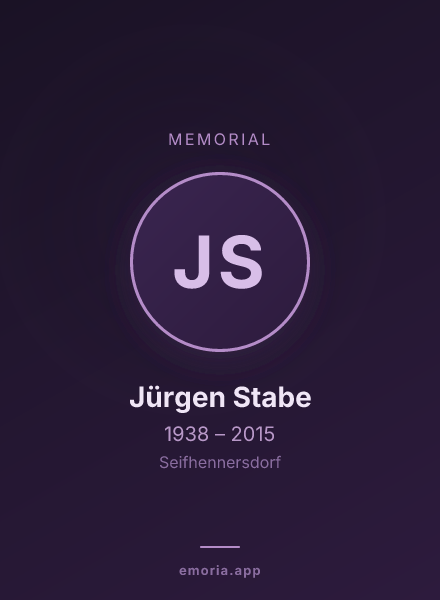 Memorial portrait of Jürgen Stabe