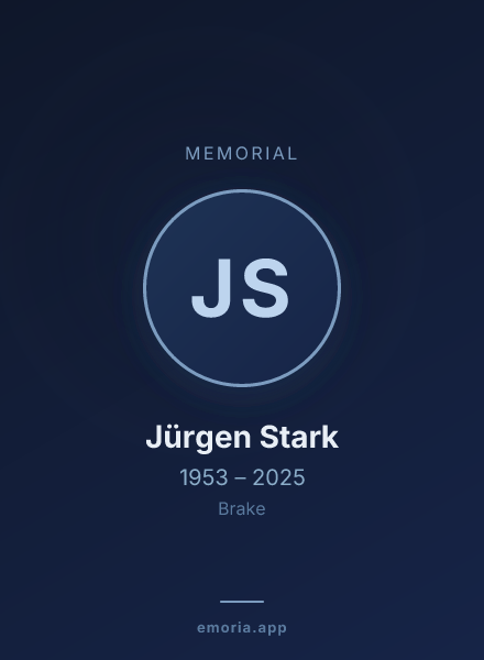 Memorial portrait of Jürgen Stark