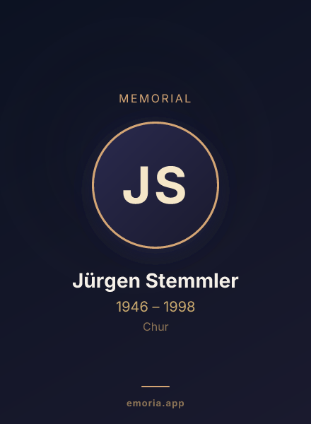 Memorial portrait of Jürgen Stemmler