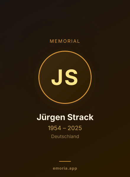 Memorial portrait of Jürgen Strack