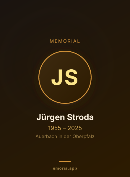 Memorial portrait of Jürgen Stroda