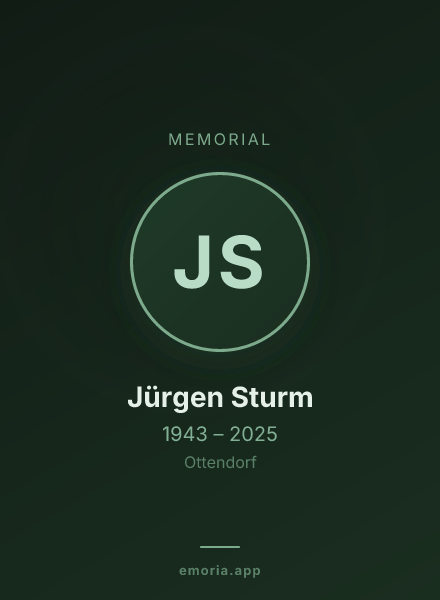 Memorial portrait of Jürgen Sturm