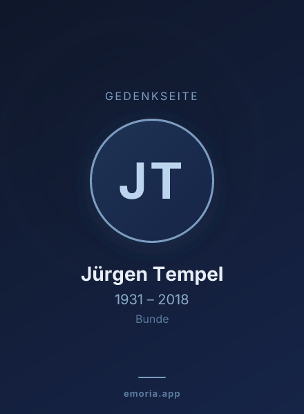Gedenkportrait von Jürgen Tempel