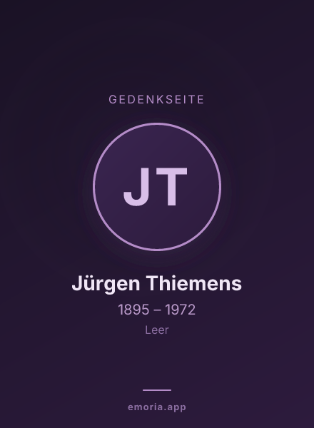Gedenkportrait von Jürgen Thiemens