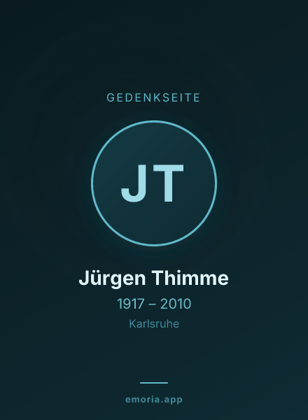 Gedenkportrait von Jürgen Thimme