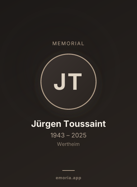 Memorial portrait of Jürgen Toussaint