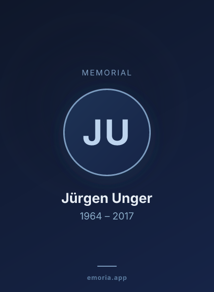 Memorial portrait of Jürgen Unger
