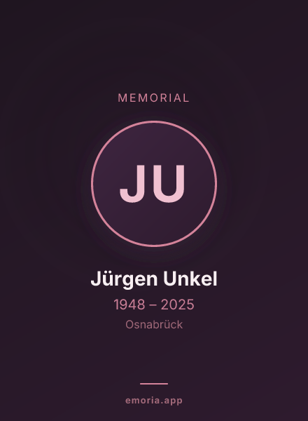 Memorial portrait of Jürgen Unkel