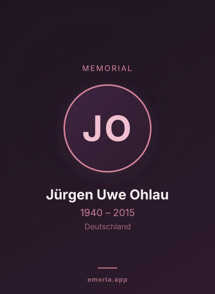 Memorial portrait of Jürgen Uwe Ohlau