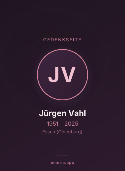 Gedenkportrait von Jürgen Vahl