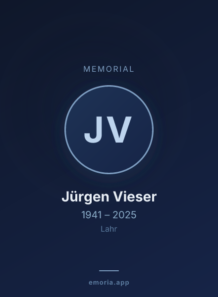Memorial portrait of Jürgen Vieser