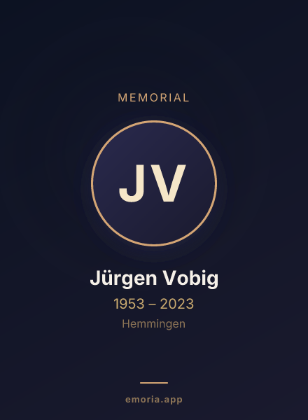 Memorial portrait of Jürgen Vobig