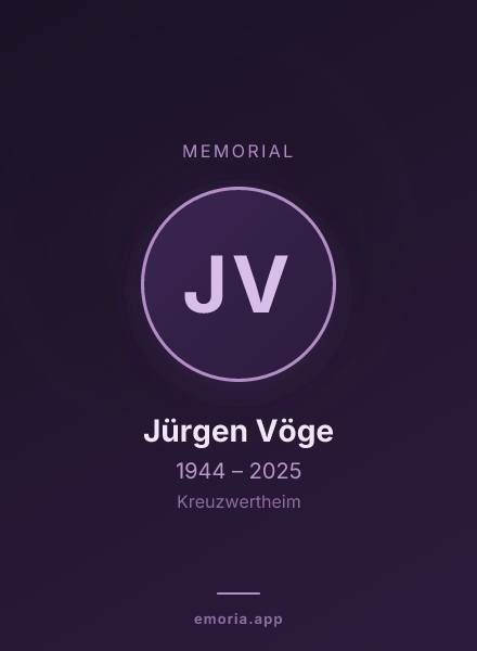 Memorial portrait of Jürgen Vöge
