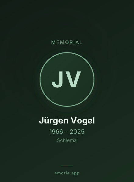 Memorial portrait of Jürgen Vogel