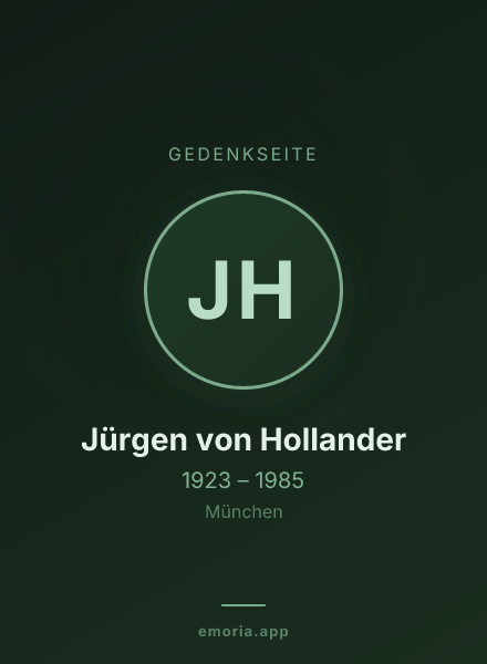 Gedenkportrait von Jürgen von Hollander