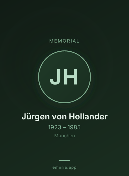 Memorial portrait of Jürgen von Hollander