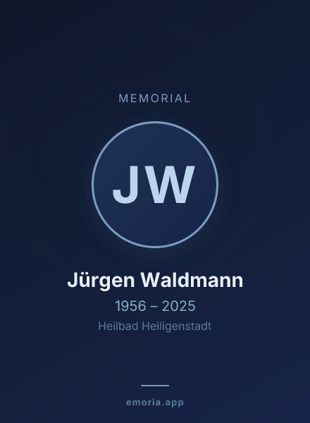 Memorial portrait of Jürgen Waldmann